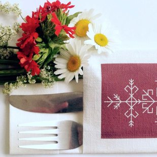 Personalized napkin for cutlery hold